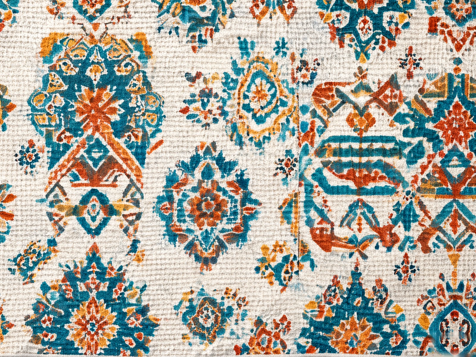 Microfiber Waffle Bohemian Sand-Free Beach Towel - detail view