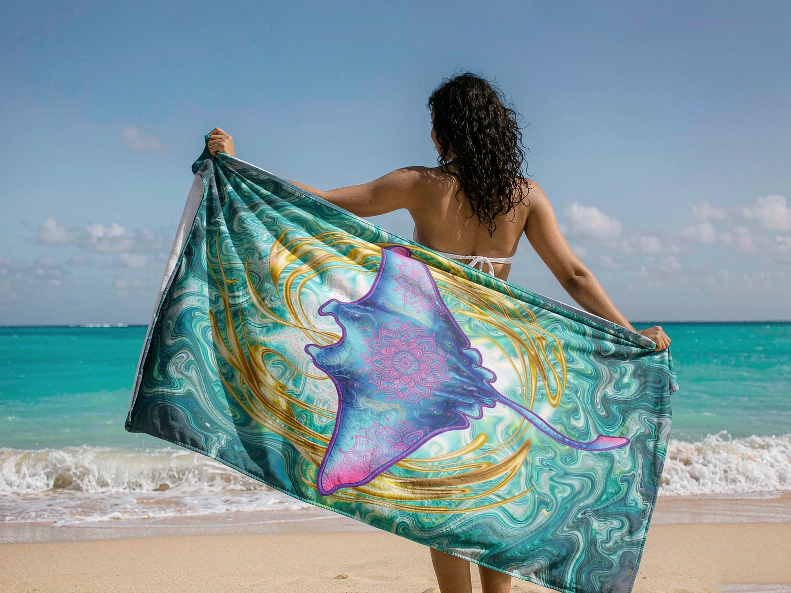 Double-sided Velvet Print Beach Towel