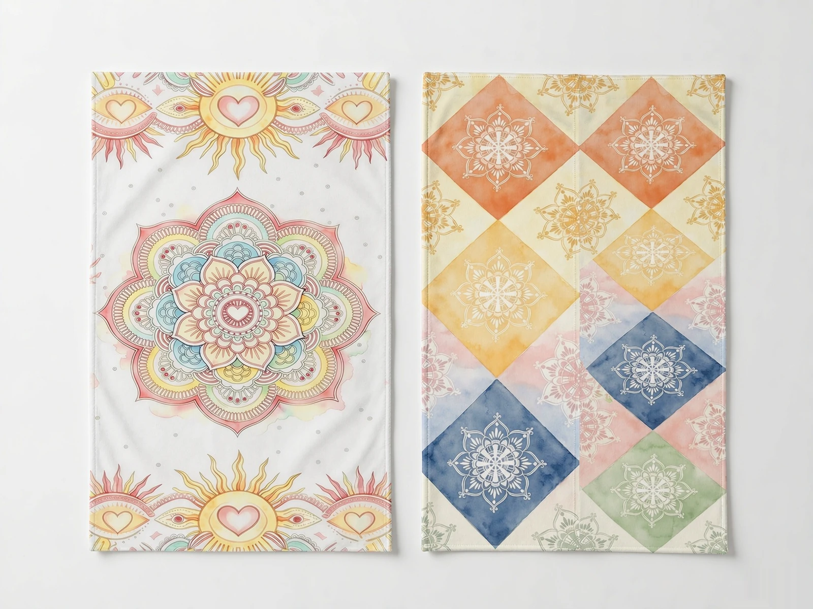 Double-sided Mandala Print Beach Towel - color swatches