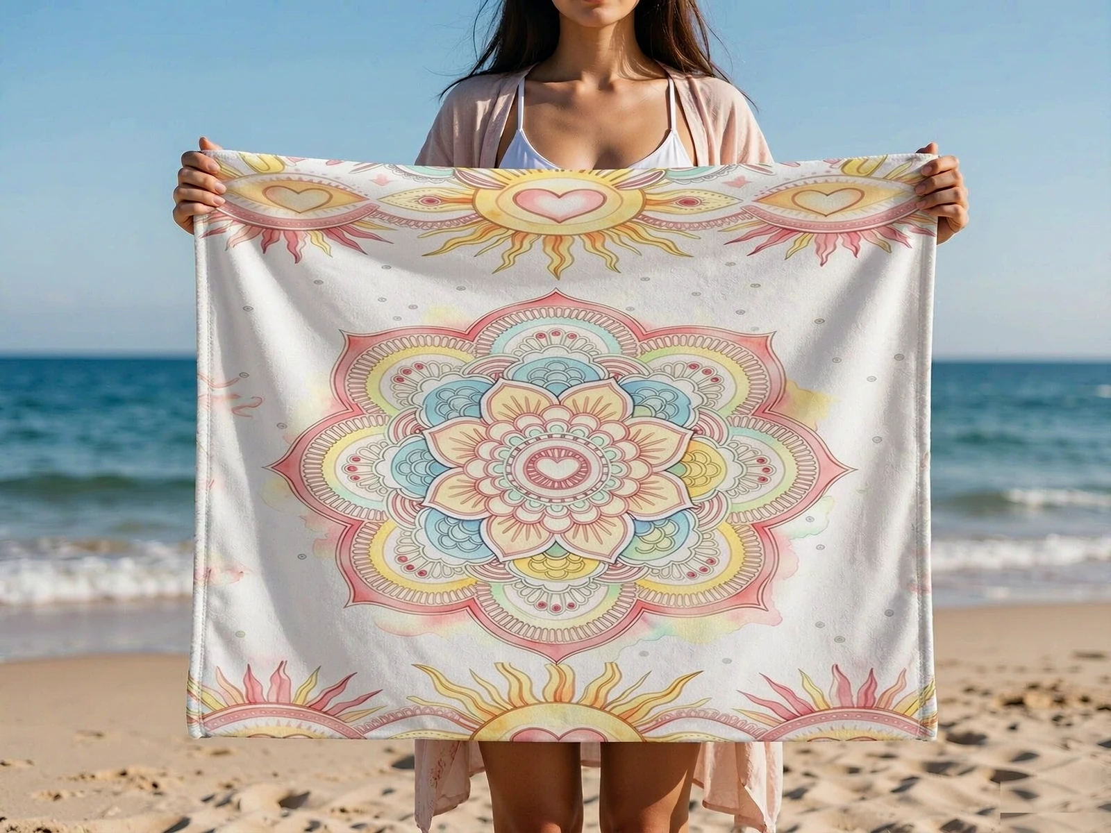 Double-sided Mandala Print Beach Towel