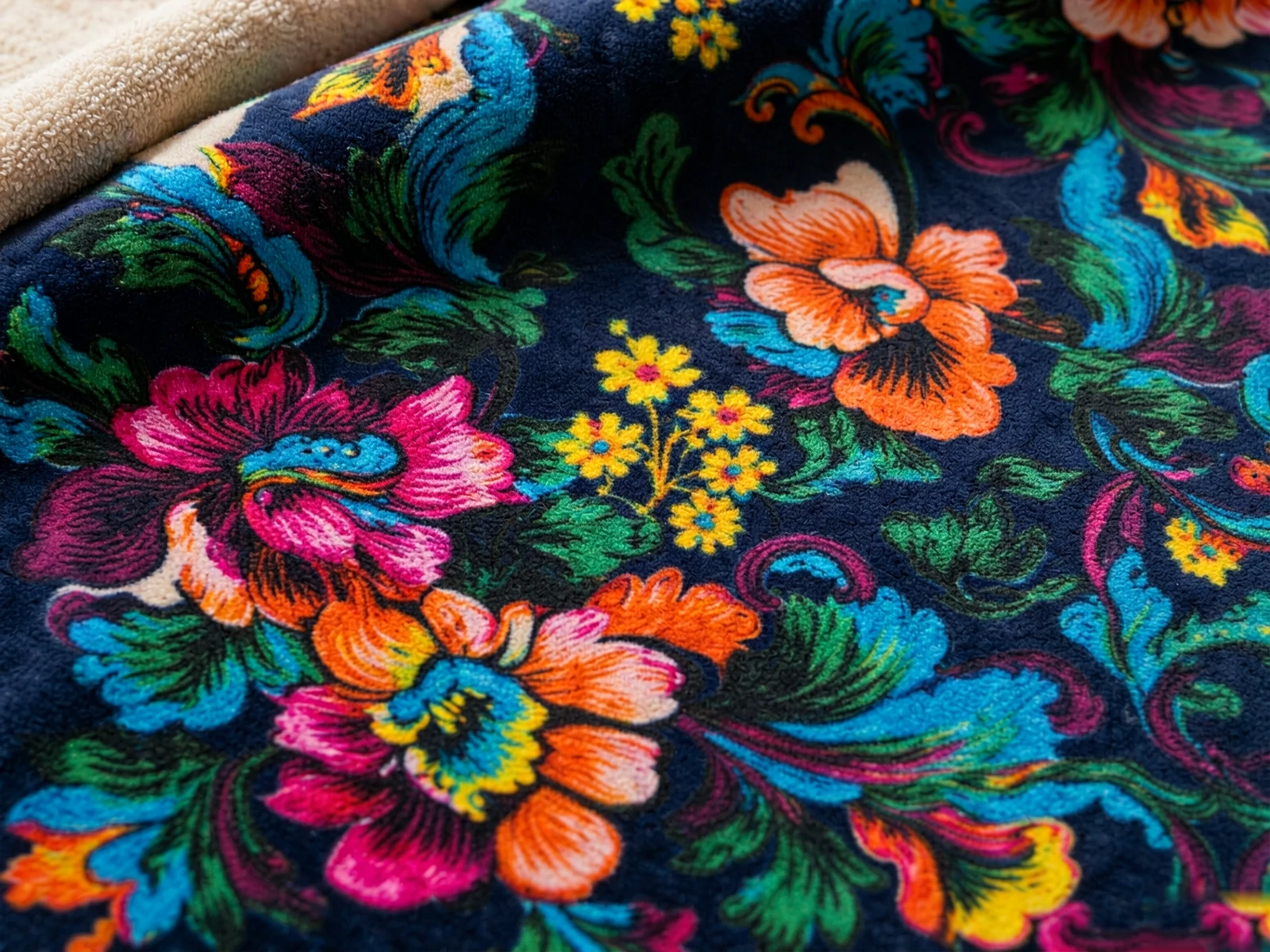 Velour Printed Beach Towel - detail view