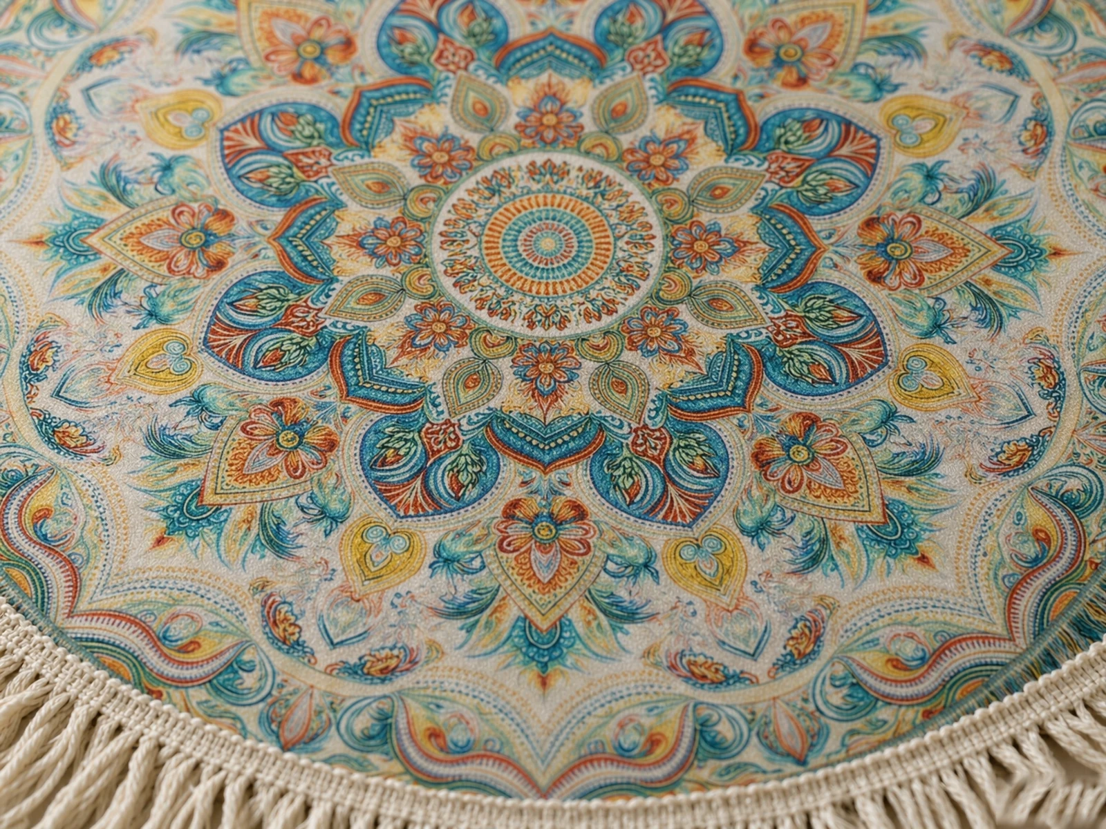 Round Fringe Pool Towel - detail view