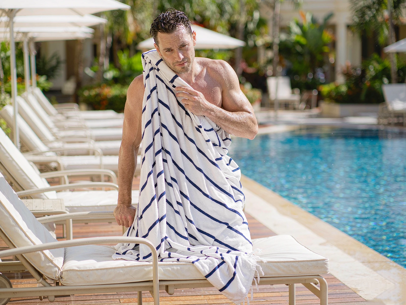 Cabana Stripe Resort Pool Towel
