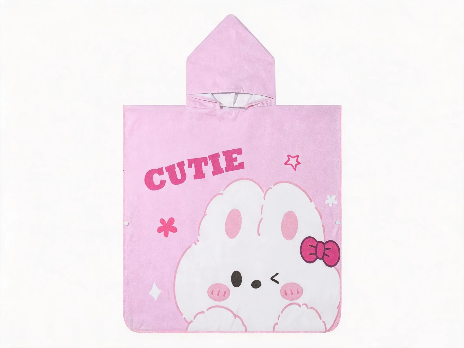 Kids Hooded Velvet Poncho Beach Towel - main view
