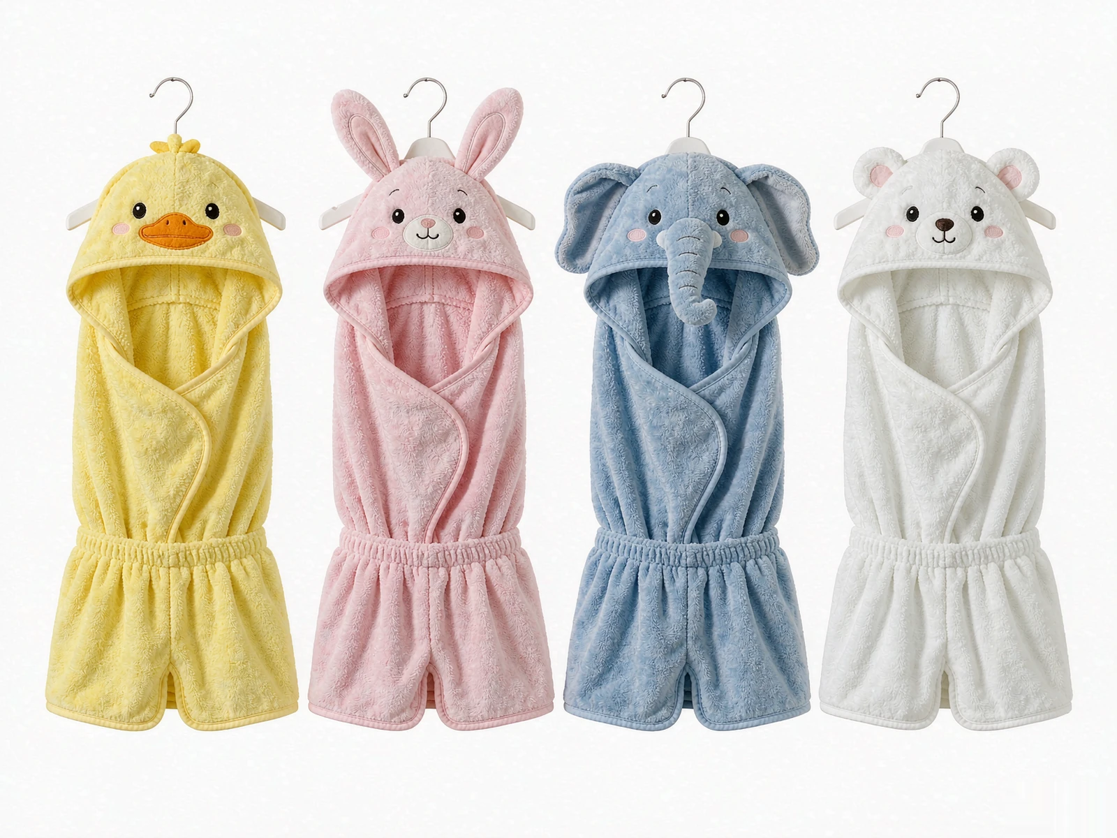 Kids Animal Hooded Beach Robe - color swatches