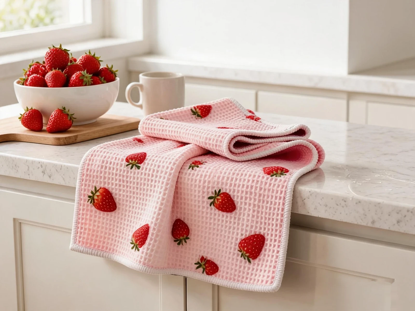 Microfiber Waffle Material Absorbent Kitchen Dish Cleaning Towel