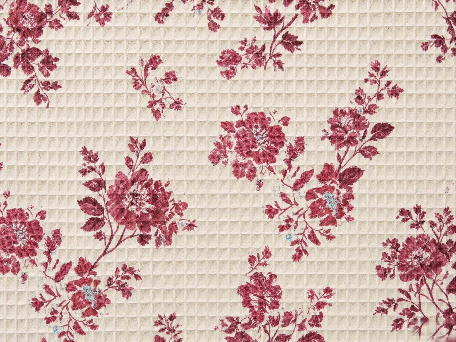 Microfiber Waffle Floral Kitchen Towel Set - detail view