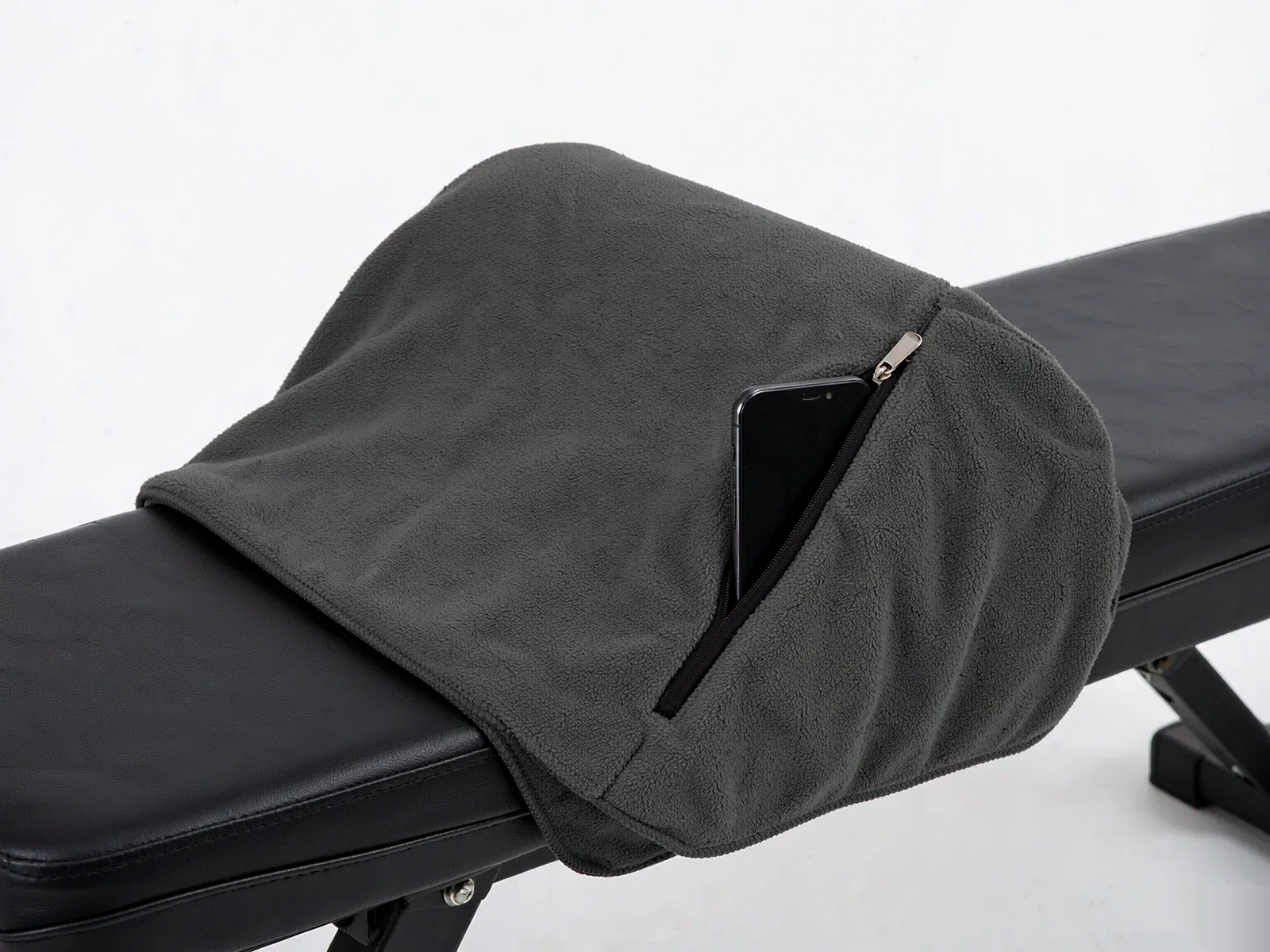 Hooded Gym Bench Towel with Zipper Pocket - main view
