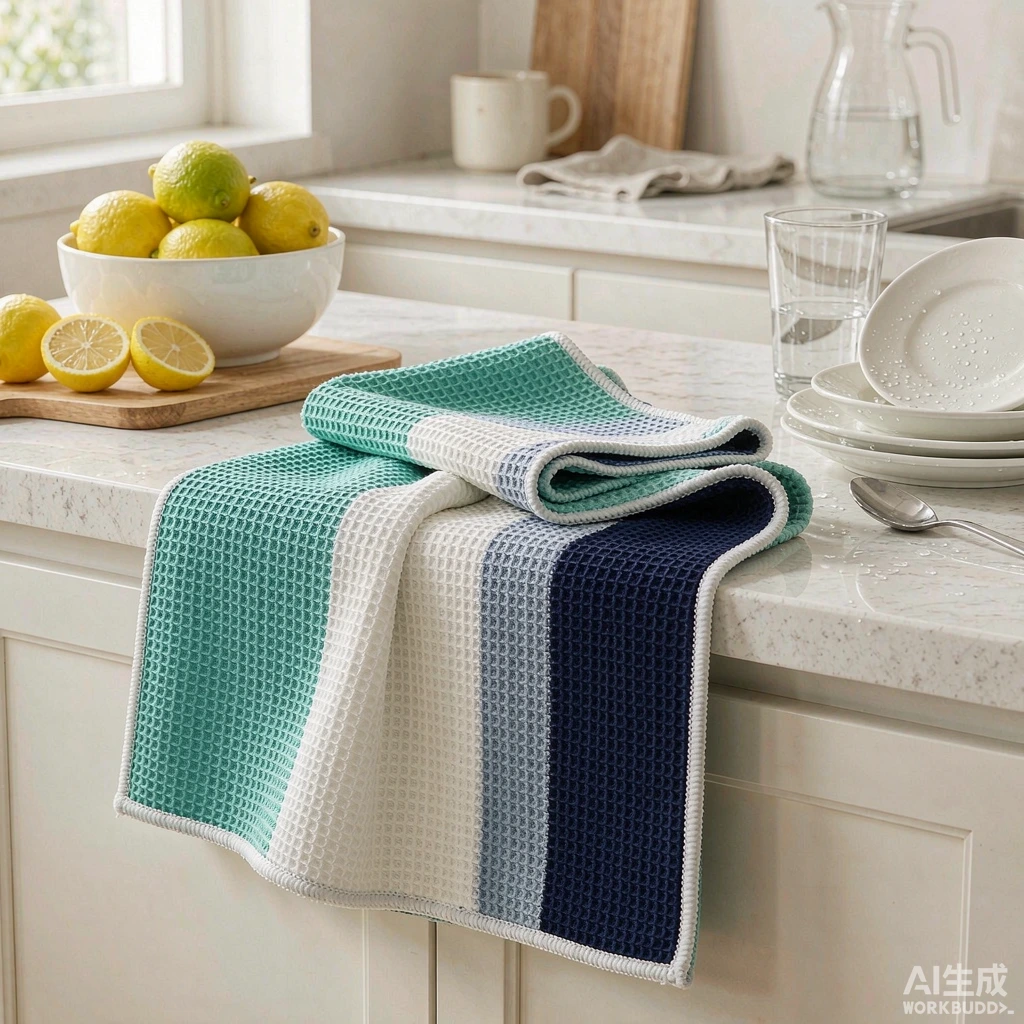 Microfiber Waffle Material Absorbent Kitchen Dish Cleaning Towel