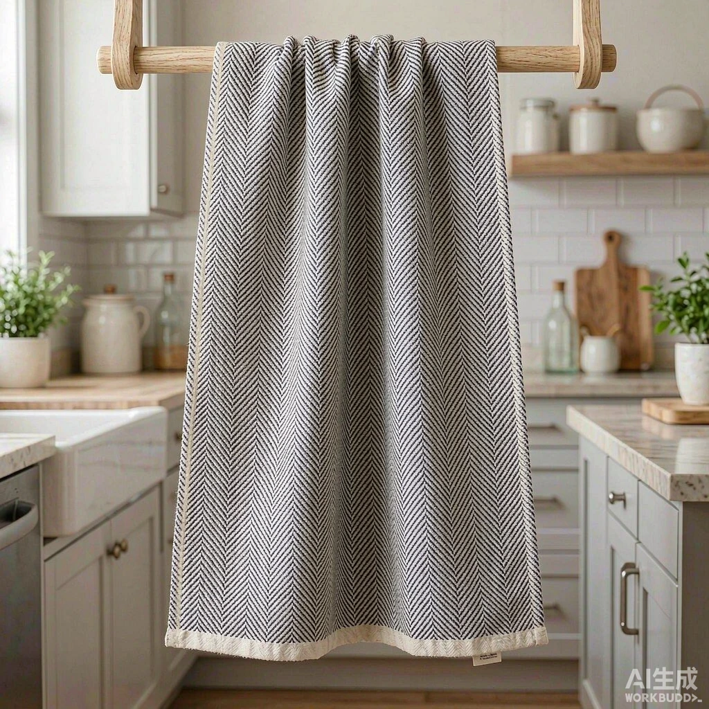 Cotton Herringbone Weave Tea Towel